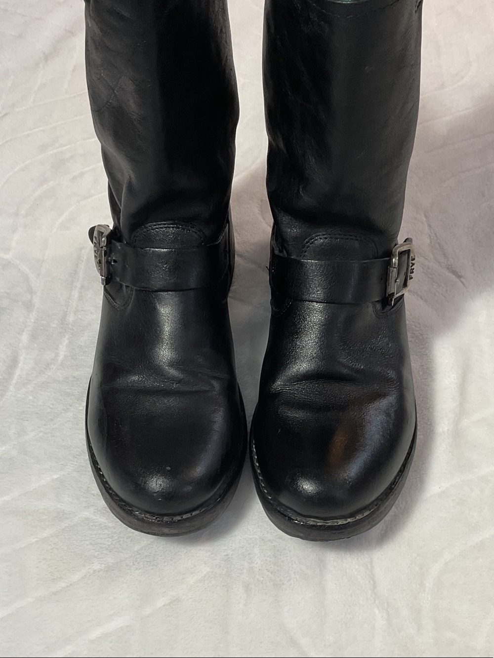 FRYE LEATHER MOTORCYCLE Style slouch BOOTS